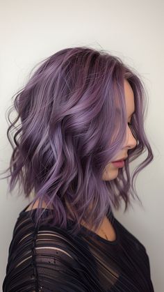 Amethyst Allure: 25 Purple Hair Colors for a Bold New You Hot Fall Hair Colors, Dark Root Purple Hair, Dark Purple And Silver Hair, Dark Roots Purple Hair Balayage, Smokey Purple Hair Color, Grey Purple Hair Color, Deep Lavender Hair, Dark Lilac Hair, Purple Toned Hair