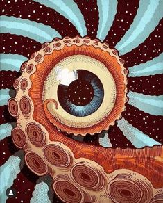 an eyeball is seen in this artistic painting