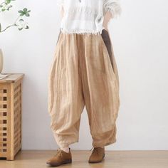 Comfortable, One of Kind. Harem online shop,|Casual|Linen|Solid Color|Full Length|Elastic|Harem|Female|Khaki|Black|Red|White|One Size|Summer|Hand Wash Linen Harem Pants, Carrot Pants, Elephant Pants, Pants Linen, Harem Pants Women, Hippie Pants, Cropped Linen Pants, Boho Pants, Summer Linen