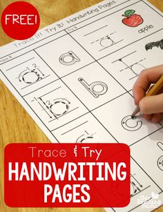 a handwritten worksheet with the words trace and try handwriting