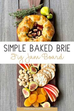 the simple baked brie is ready to be eaten with fresh fruit and crackers