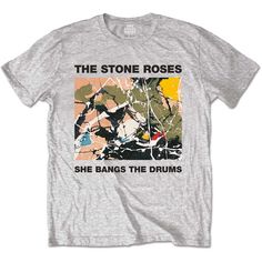 Stone Roses Men's Tee: She Bangs The Drums Wholesale Ref:STRTS06MG The Drums, Band Metal, Alternative Clothing, Retro Tee, Wholesale Merchandise, Music Band, Band Merch, The Stone