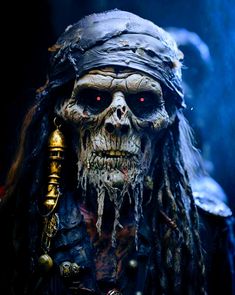 a pirate with dreadlocks and red eyes is dressed in costume for the movie pirates of the caribbean