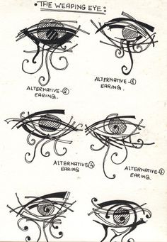 an old book with different types of eyeballs and their names in black ink on white paper