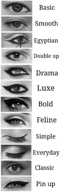 Eyeliner styles face paint makeup tutorial makeup inspiration black eyeliner classic Make Up Mata, Mermaid Beauty, Permanente Make-up, Halloweenský Makeup, Tutorial Eyeliner, Membentuk Alis, Eyeliner Tips, Bentuk Alis, Eyeliner Hacks