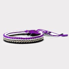 "Thank you for visiting my store! Visit the \"Pride Bracelet\" collection to see more bracelet designs just for you! ----------------------------------------- \"The Asexual Bracelet\" is hand-braided from nylon cord in the 4 colors of the Asexual pride flag: The black represents asexuality, the grey represents grey-asexuality and demisexuality, the white represents non-asexual partners and allies, and the purple represents community. So it is very durable, very safe, hypoallergenic and comfortable to use. It is not only a bracelet, it will be a witness of your great love. Whether you're showing pride or supporting it with this bracelet, both are equally awesome. Wish the good things for everyone! Adjustable Wrist Size from 14cm - 26cm * Size: 14cm * Size: 16cm * Size: 18cm * Size: 20cm * S Pride Bracelet, Asexual Pride, Bracelets Design, The Pride, Pride Flag, Pride Month, Bracelet Collection, Colorful Bracelets, Braided Bracelets