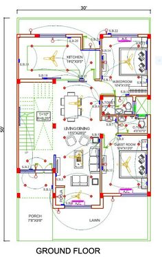 the floor plan for a house with two floors