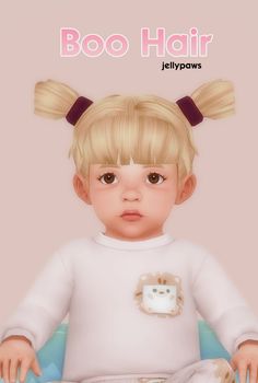 Boo Hair Infants | JellyPaws on Patreon Maxis Match Infant, Infant Hair Cc, Sims Infants, Sims 4 Infant Hair, Sims 4 Baby Cc