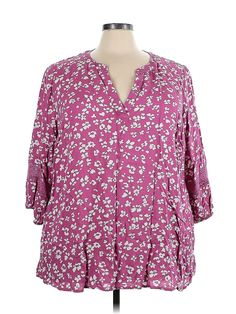 Lane Bryant 3/4 Sleeve Blouse Size: 24 Tops - used. 100% RAYON | Lane Bryant 3/4 Sleeve Blouse: Purple Tops - Size 24 Plus Spring 3/4 Sleeve Rayon Blouse, Spring Rayon Blouse With 3/4 Sleeves, Purple Tops, Blouse Purple, Purple Top, Lane Bryant, Sleeve Blouse, Women Handbags, Womens Tops