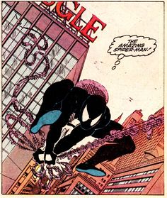 an image of a comic book page with spider - man flying through the air