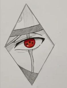 a drawing of an eye with a red tomato on it