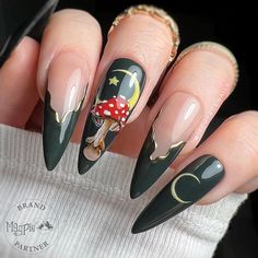 This Acrylic & Press On Nails item by WitchFaceNails has 804 favorites from Etsy shoppers. Ships from United Kingdom. Listed on Apr 25, 2024 Nails Mushroom, Goth Mushroom, Cottagecore Nails, Mushroom Nails, Dark Green Nails, Hippie Nails, Her Nails