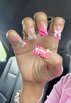 Back To School Nails Duck, Pink Duck Nails, Duck Nail, Pink Duck