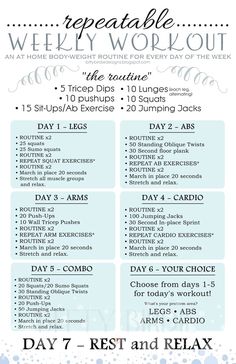 the printable workout plan for women