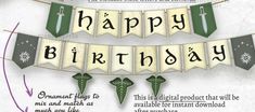 a happy birthday banner with the words,'happy birthday '