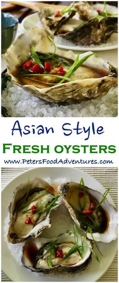 Asian Vinaigrette, Eating Oysters, Asian Seafood, Raw Oysters, Fresh Oysters, Shellfish Recipes, Sea Food