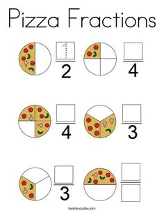 the pizza fractions worksheet for kids to learn how to count numbers in order