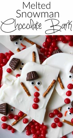 an image of melted snowman chocolate barks on the app store's website