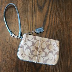 Nwot. Coach Wristlet With Blue Detail. Great Condition. Pet And Smoke Free Home. Blue Coach Pouch Wristlet, Coach Blue Pouch Wristlet, Blue Coach Wristlet For Daily Use, Coach Blue Wristlet For Daily Use, Coach Blue Wristlet For Travel, Denim Wristlet, Patchwork Clutch, Brown Coach Purse, Bags Coach