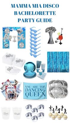 an image of a party with blue and silver decorations