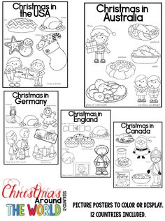 christmas in australia worksheet with pictures to color and print on the front page