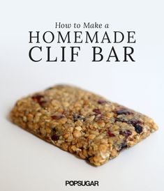 a close up of food on a white background with the words how to make a homemade cliff bar