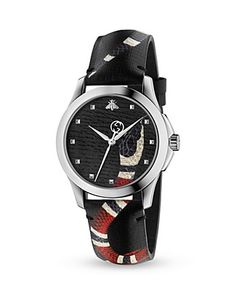 Le Marché Des Merveilles Watch, 38mm // Gucci Gucci Watch Men, Gucci Watches For Men, Gucci Gifts, Snake Leather, Gucci Watch, Buy Gucci, Luxury Timepieces, Unisex Watches, Black Bracelets