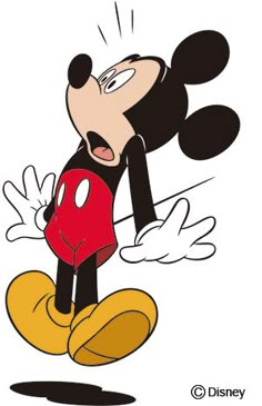 the cartoon mickey mouse is making a goofy face