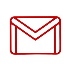 an email envelope with a red line on the top and bottom corner, in front of a white background