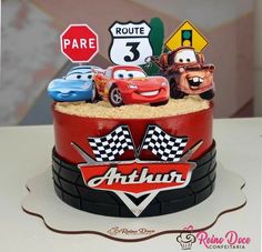 Disney Pixar Cars Birthday Cake, Bolo Carros Disney, Mcqueen Cake Ideas, Bolo Mcqueen, Cars 3 Cake, Pastel Rayo Mcqueen, Pixar Cars Birthday Cake, Disney Cars Birthday Cake, Pastel Cars