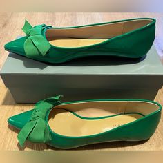 C. Paravano Green Flats, Size 37 (Us Size 7) - Unused. Comes With Shoe Covers And Box. I Received These As A Birthday Gift, But I’m A Size 36 (Us Size 6) So I’m Unable To Wear Them. Green Low Heel Flats For Spring, Elegant Green Flats For Summer, Green Office Flats, Green Closed Toe Flats For Party, Chic Green Almond Toe Flats, Elegant Green Low Heel Flats, Elegant Green Almond Toe Flats, Green Slip-on Flats For Formal Occasions, Green Synthetic Flats