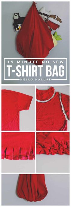 the instructions for how to make a t - shirt bag with ruffle trims