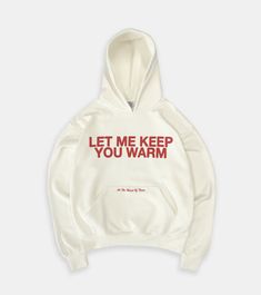 Keep You Warm Hoodie - Ivory Oversized Sleeves, Print Embroidery, Future Clothes, Summer Attire, Swag Outfits For Girls, Fire Fits, Simple Trendy Outfits, Warm Outfits, Red Hoodie