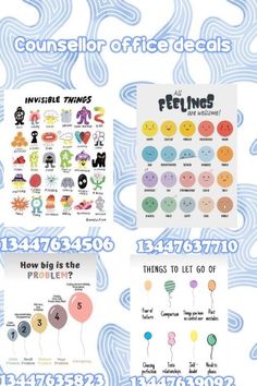 the poster shows different types of balloons and numbers