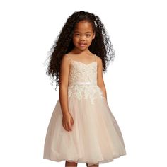 Beautiful Flower Girl Dress Is Style Wg1406 In Ivory Stone. It Has A Floral Appliqued Bodice With Hand Placed Crystals. Layered Tulle Skirt, Satin Sash, And Beaded Spaghetti Straps. Back Zip. Polyester - Dry Clean. New With Tags, Never Worn. Little Girls Size 5. Retails For $150. Measures 27.5” From Shoulder To Hem, 11” Across Chest And 12” Across Waist, As Shown. First Communion Dress With Lace Bodice For Spring Pageant, Spring First Communion Dress With Lace Bodice For Pageant, Sleeveless Cream Princess Dress For Pageants, Cream Sleeveless Princess Dress For Pageant, Cream Floral Applique Dress For Dress-up Occasions, Cream Dress With Floral Applique For Dress-up Occasions, Cream Sleeveless Pageant Dress, Cream Sleeveless Dress For Pageant, Fitted Sleeveless Cream First Communion Dress