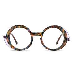 Step into the world of retro chic with our Brien Series Retro Multi-Color Patchwork Round Acetate Glasses, a stylish and eye-catching choice for those who appreciate distinctive and colorful eyewear. This series features round frames crafted from high-quality acetate material, with each pair showcasing a unique patchwork design that seamlessly blends multiple colors for a vibrant and eclectic look.The retro-inspired round shape of these glasses adds a touch of nostalgia and whimsy to your style,