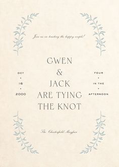 the front cover of an open and jack are tying the knot