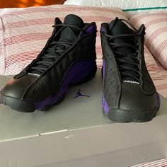 Great Condition. Additional Pictures Available If Needed. Purple Leather Low-top Jordan Shoes, Purple Leather Lace-up Jordan Shoes, Sporty Purple Jordan Shoes With Rubber Sole, Purple Sporty Jordan Shoes With Rubber Sole, Purple Jordan Shoes For Sports, Purple Basketball Shoes With Contrast Sole, Purple Lace-up Basketball Shoes With Contrast Sole, Purple High-top Jordan Shoes With Rubber Sole, Purple Leather Basketball Shoes For Sports