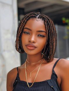 Short Hair Braid Ideas, Braids On Short Natural Hair, Braid Styles For Short Hair, Hair Braid Ideas, Box Braid Bob, Short Box Braids Bob, Braids Hairstyles Ideas, Short Hair Braided