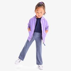 These bootcut leggings are made with our fan-favorite FlexKnit fabric, and feature a subtle flare from the knee down. Great for kids who love the feel of leggings, but prefer a looser fit. Fabric: 83% recycled polyester/17% spandex that wicks sweat and has UPF 50+ protection for all-day play; All colors knitted with space dye yarns for multi color effect and solid (black & navy) Feel: Cloud-like softness with bounce-back stretch. Learn more. Bootcut Leggings, Boot Cut Leggings, Back Stretches, Color Effect, All Colors, Wicks, Upf 50, Solid Black, Black And Navy