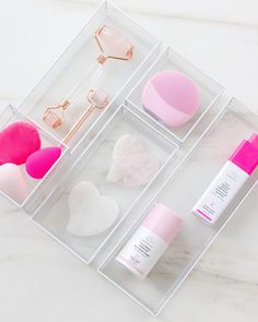 Create a vanity space that is functional and beautiful with drawer organizers from the Sarah Tanno Collection by iDesign 💕 Ways To Organize, We're Back, Drunk Elephant, Drawer Organizers