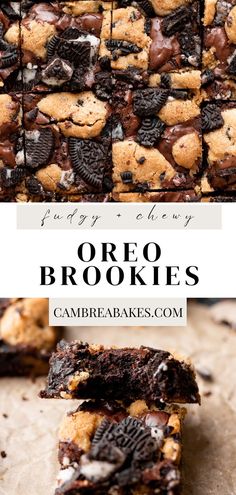 oreo brookies stacked on top of each other. Oreo Brookies Recipe, Best Brookies Recipe, Brookies Recipe Cookie Brownies, Brownie Types, Brookies Recipes, Oreo Brookies, Stuffed Brookies, Cambrea Bakes