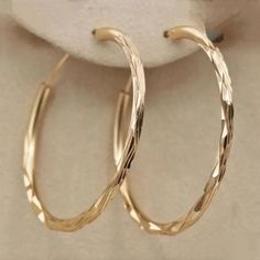 Gold Plated 1.57" Pageant Earrings, Golden Hoops, Simple Hoop Earrings, Classic Jewelry, Accessories Jewelry Earrings, Gull, Circle Earrings, Jewelry Earrings Hoops, Gold Hoop