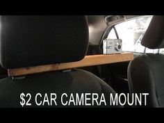 the back seat of a car with a camera mounted on it