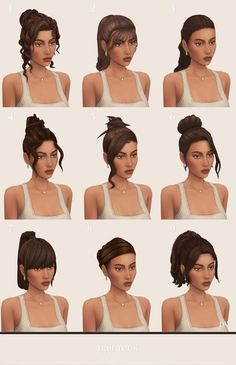 the different hairs styles are shown in this image