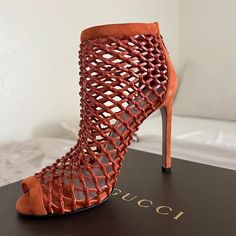 Gucci Heels For A Girls Night Out! Brand: Gucci Size: 37 (Us Womens Size 7) Color: Orange Condition: Brand New (Never Worn) Comes With The Box, Authentication Tags, And Dust Bag. They Have Been Taken Care Of Very Well. Gucci Heels For Spring Party, Spring Gucci Heels For Party, Spring Party Gucci Heels, Gucci Luxury Heels For Night Out, Luxury Gucci Heels For Night Out, Luxury Gucci Heels For Cocktail Events, Gucci Open Toe Heels For Cocktail, Gucci High Heels For Night Out, Chic Gucci Heels For Cocktail