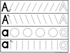 the letter a worksheet for children to practice their handwriting and writing skills, including letters