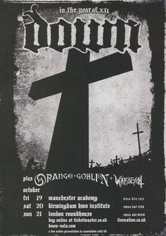 an old poster with a cross on it