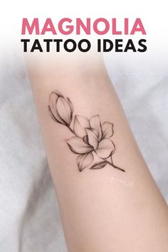 Discover stunning magnolia tattoo designs: from simple to intricate, each embodying elegance and significance. Find your perfect match. Magnolia Tattoo Wrist, Magnolia Wrist Tattoo, Magnolia Tattoo Simple