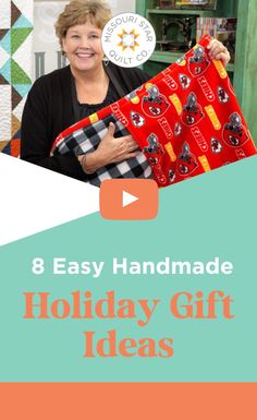 Save this DIY Cute & Easy Gift Ideas for Christmas. Nothing says holidays like handmade. Cute Easy Gift Ideas, Quick Diy Christmas Gifts, Diy Christmas Gifts Sewing, Small Quilted Gifts, Missouri Quilt Tutorials, Fat Quarter Sewing Projects, Quilted Christmas Gifts, Missouri Star Quilt Company Tutorials